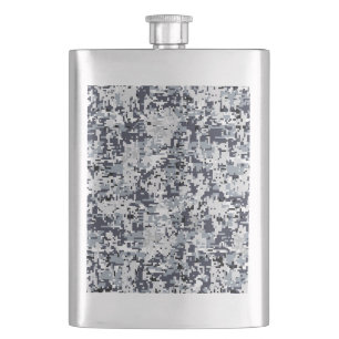 Flasque Camouflage numérique gris argent à l'esprit urbain