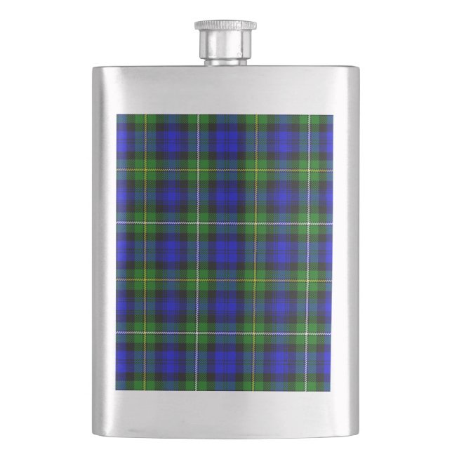 Flasque Campbell tartan bleu vert plaid (devant)
