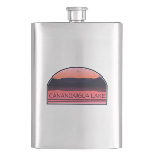 Flasque Canandaigua Lake New York Red Sunrise