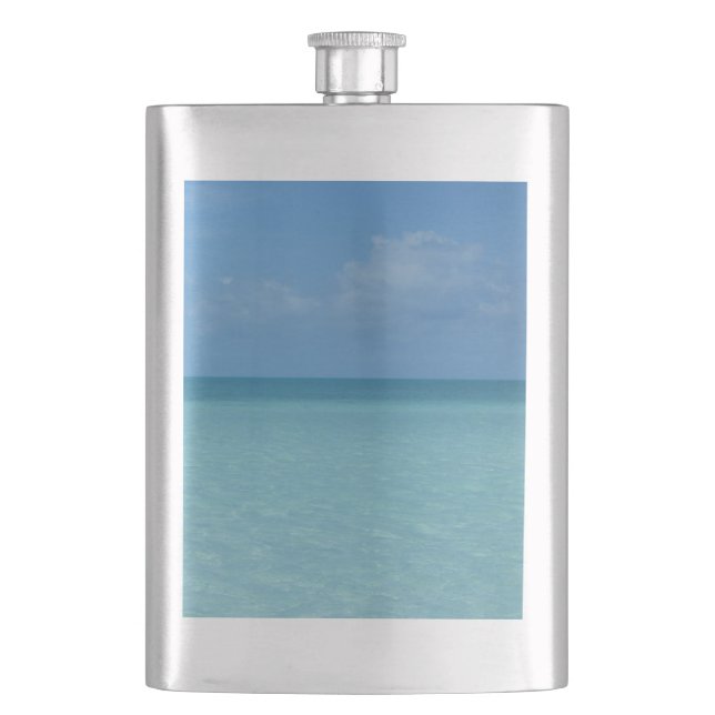 Flasque Caraïbes Horizon Tropical Turquoise Bleu (devant)