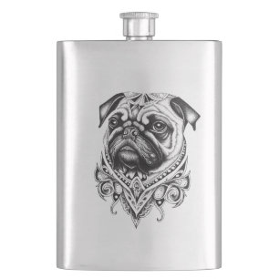 Flasque Carlin Animaux de compagnie Nature Illustration Ar