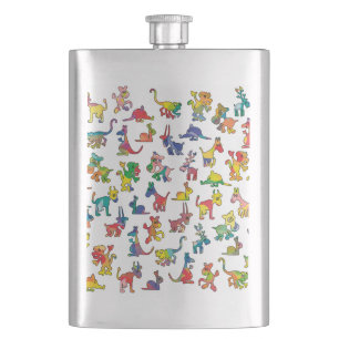 Flasque Carreaux de Motif Animaux Abstraits