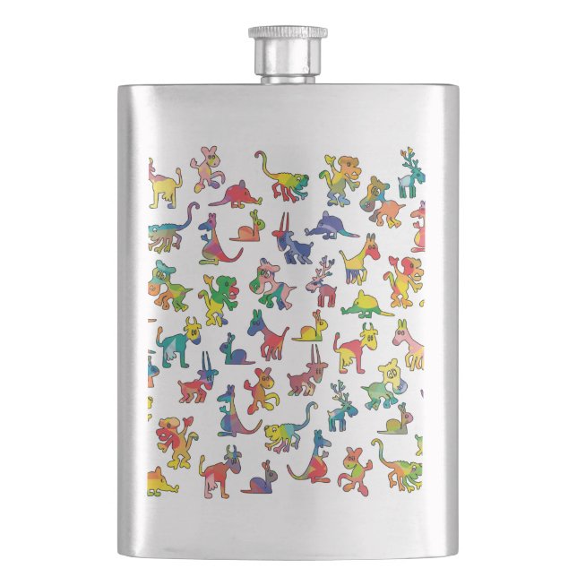Flasque Carreaux de Motif Animaux Abstraits (devant)