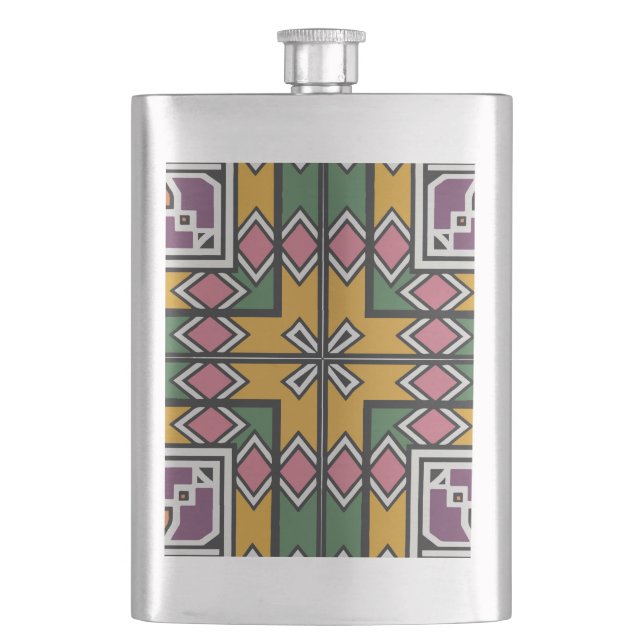 Flasque Carrés de losange et une croix (devant)
