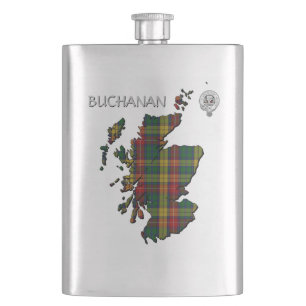 Flasque Carte Clan Buchanan Crest & Tartan