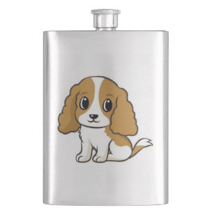Flasque cavalier roi charles spaniel blenheim dessin animé