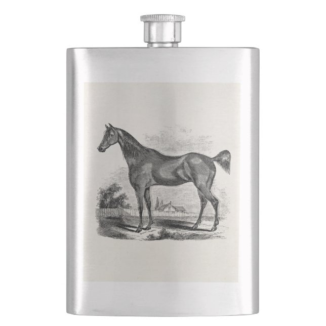 Flasque Cavalier vintage de cheval de pur sang (devant)