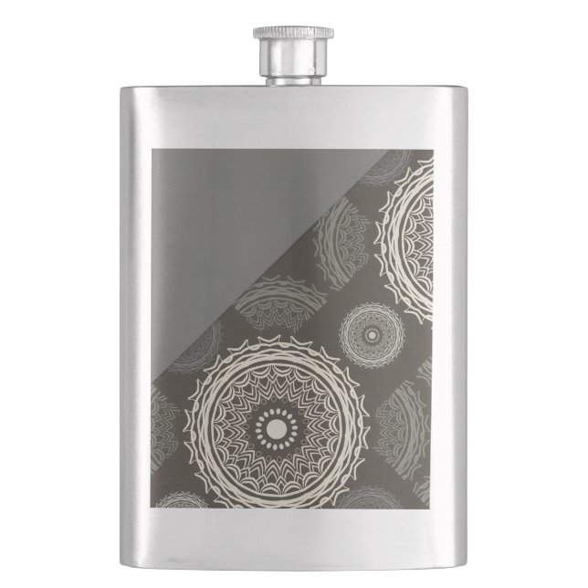Flasque Cercles Gris Argent Abstrait (devant)