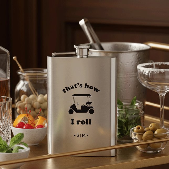 Flasque C'est comme ça que je roule | Golf monogramme (Créateur téléchargé)