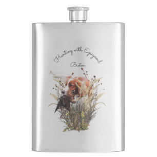 Flasque Chasse avec Epagneul Breton