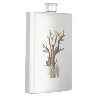 Flasque chat et arbre