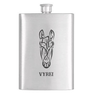 Flasque Cheval tribal noir et blanc