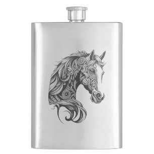 Flasque Cheval Wild Animal Nature Illustration Art tatouag