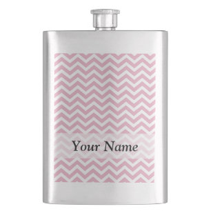 Flasque chevron rose et blanc