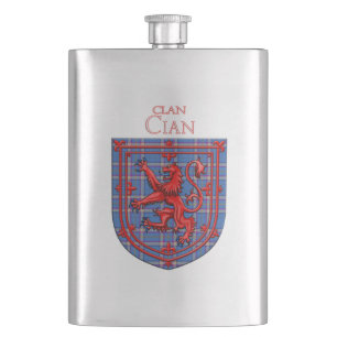 Flasque Cian de Ely Tartan Scottish Plaid