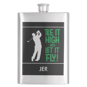 Flasque Citation de Tee de Golf Masculin Monogramme Mignon