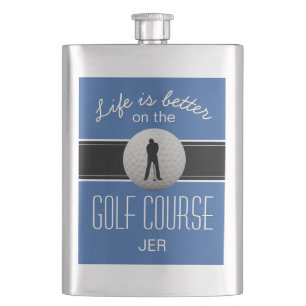 Flasque Citation Golf Monogramme Bleu Royal La Vie Est Mie