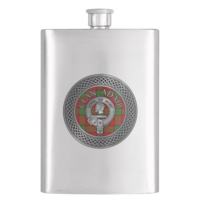 Flasque Clan Adair Crest & Tartan Knot (devant)