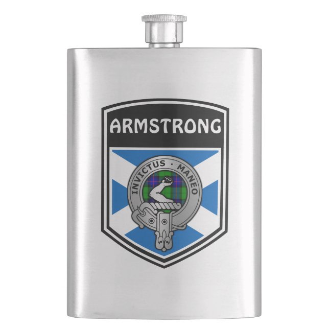Flasque Clan Armstrong Crest & Tartan (devant)