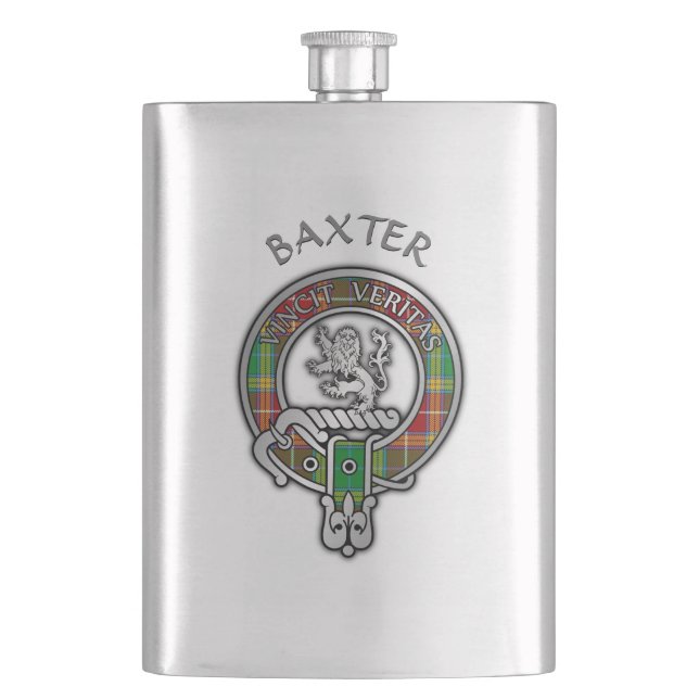 Flasque Clan Baxter Crest et Tartan (devant)