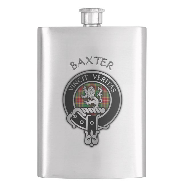 Flasque Clan Baxter Crest & Tartan Flask (devant)