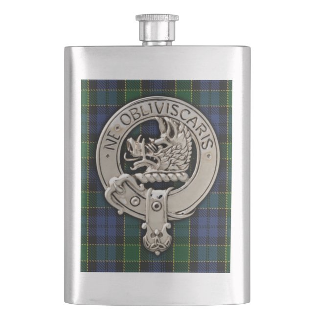 Flasque Clan Campbell Crest et Breadalbane Tartan (devant)