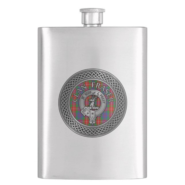 Flasque Clan Fraser Crest & Tartan Knot Flask (devant)