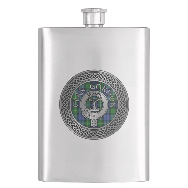 Flasque Clan Gordon Crest & Tartan Knot Flask (devant)