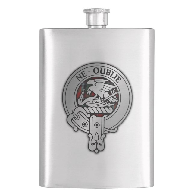 Flasque Clan Graham Crest & Red Tartan (devant)