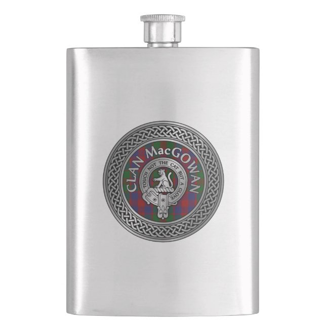Flasque Clan MacGowan Crest & Tartan Knot (devant)