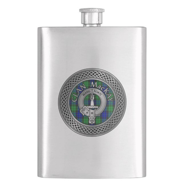 Flasque Clan MacKay Crest & Tartan Knot Flask (devant)