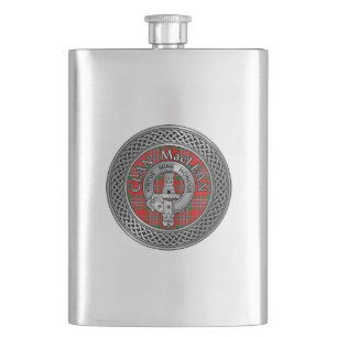 Flasque Clan MacLean Crest & Tartan Knot Flask