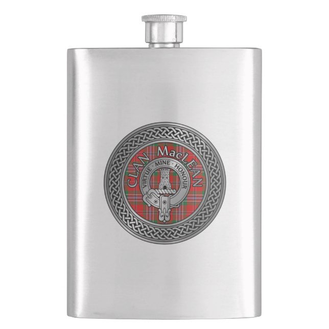Flasque Clan MacLean Crest & Tartan Knot Flask (devant)
