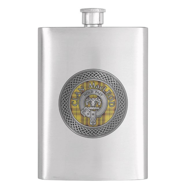 Flasque Clan MacLeod Crest & Tartan Knot Flask (devant)