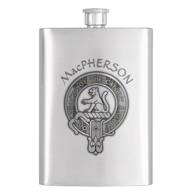 Flasque Clan MacPherson Crest & Tartan Flask (devant)