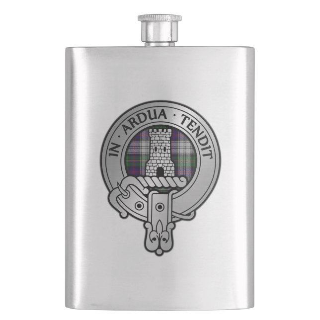 Flasque Clan Malcolm Crest & Robe Tartan (devant)