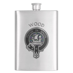 Flasque Clan Wood Crest & Tartan Flask