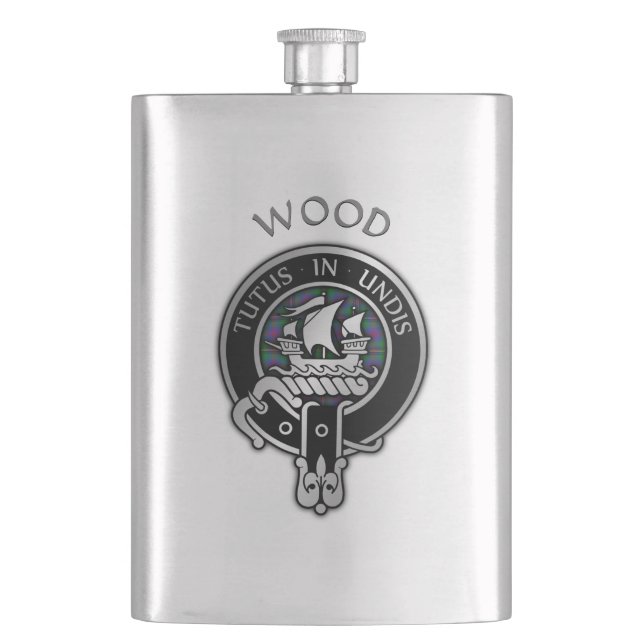 Flasque Clan Wood Crest & Tartan Flask (devant)