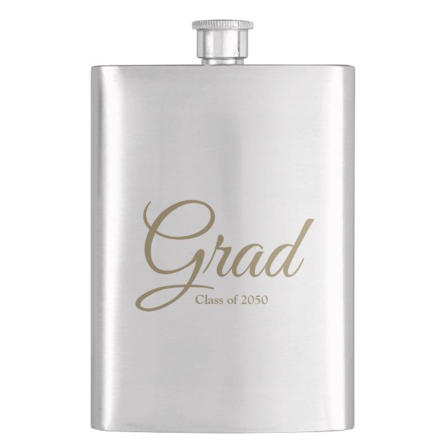 Flasque Classe Grad de 2024 or script personnalisé texte (devant)