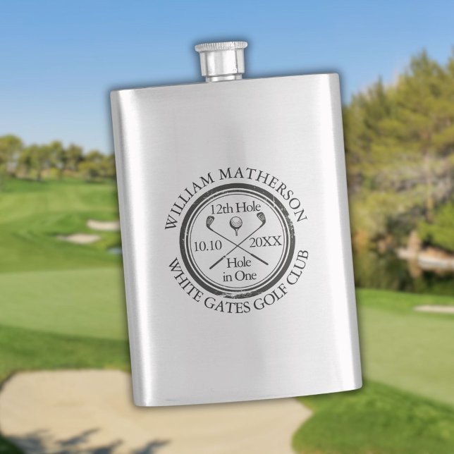 Flasque Classique Golf Trou en Un Personnalisé (Golf Hole in One Classic Personalized Flask)