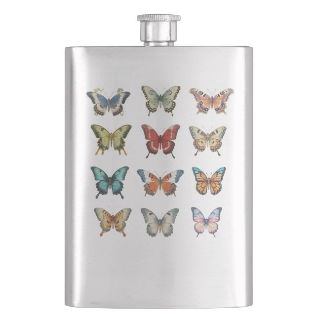 Flasque Classique Papillon | Cadeau pour Elle (devant)
