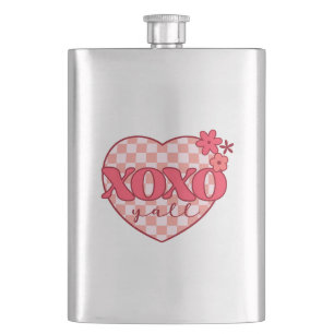 Flasque Coeur rose Xoxo Hugs et baisers