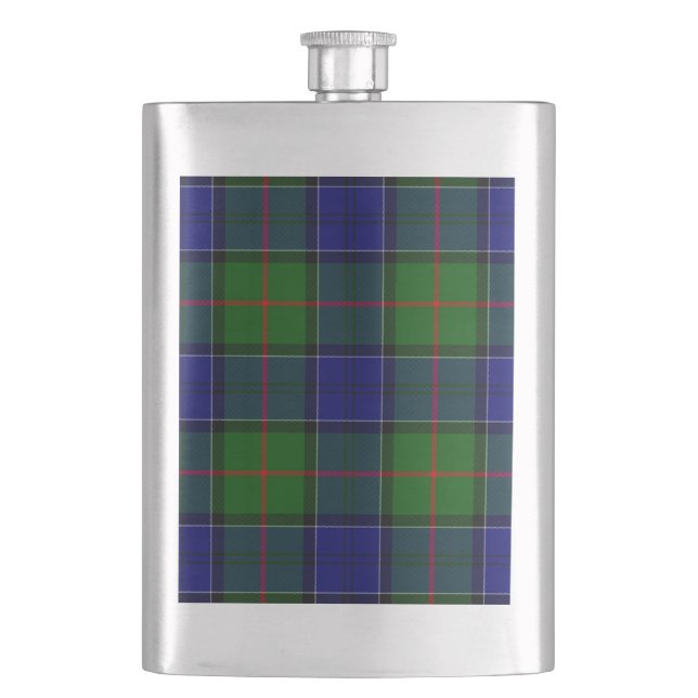 Flasque Colquhoun tartan bleu vert plaid (devant)