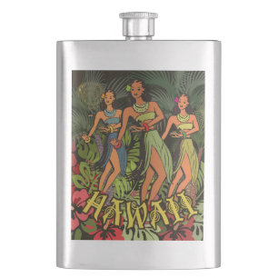 Flasque Conception de l'art de Hula de palmier d'Aloha d'H