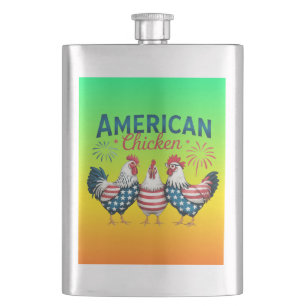 Flasque Conception de poulet américain patriotique du 4 ju
