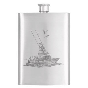 Flasque Copie nautique de Fishin de mer profonde de chrome