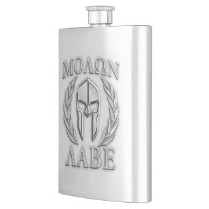 Flasque Copie spartiate de casque de chrome de Molon Labe