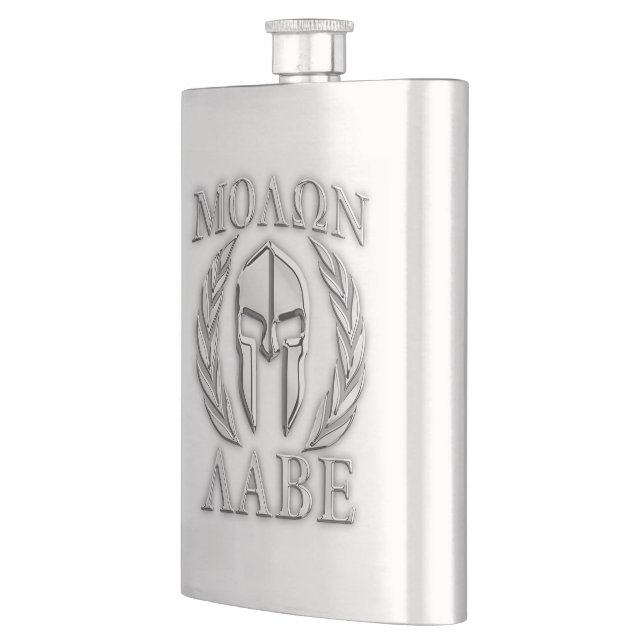 Flasque Copie spartiate de casque de chrome de Molon Labe (Gauche)