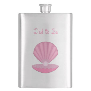 Flasque Coquille d'huître de fille rose et père de perle p