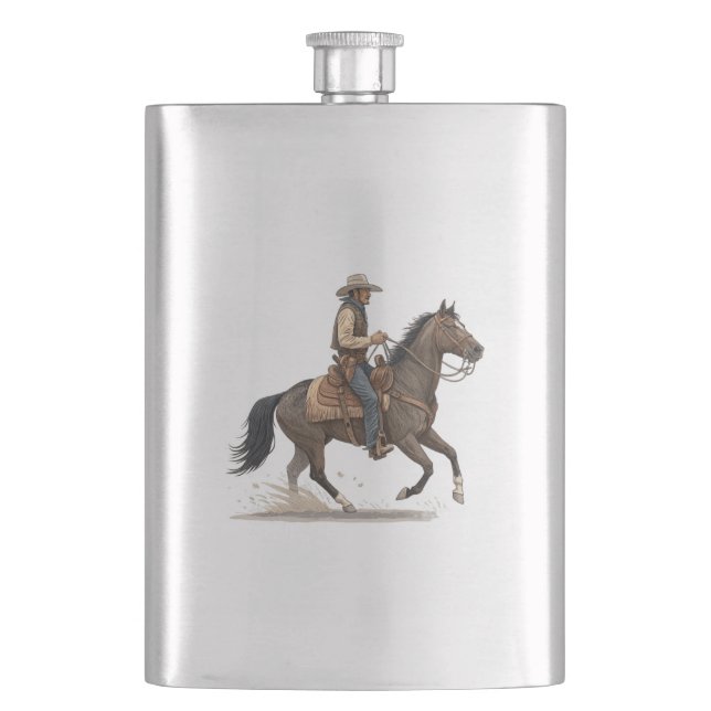Flasque Cow-boy sur un cheval (devant)